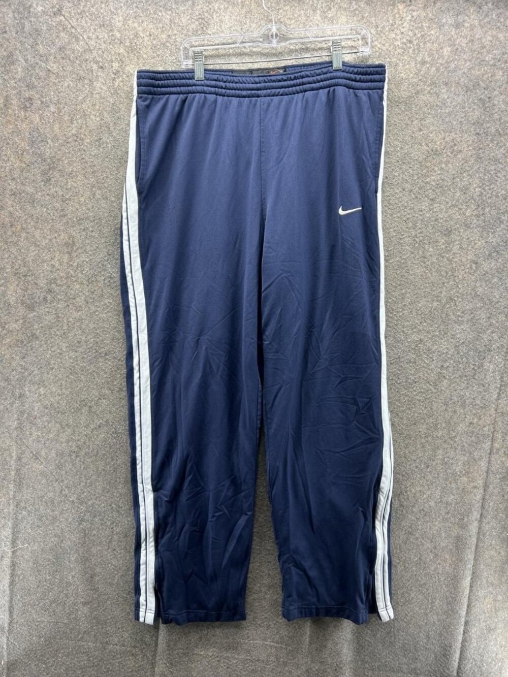 Vintage Nike Retro Track Pants Mens 2XL Navy Blue Mesh Stripe Basketball 90s